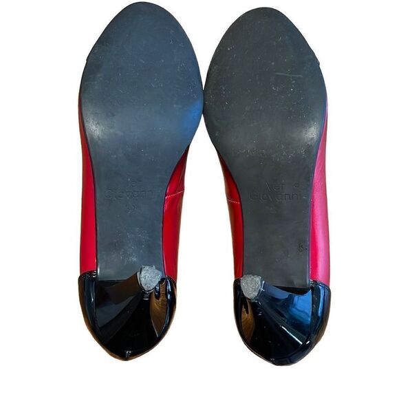 Ver Giovanni red leather & black patent leather Italian classic pumps size 39 - Picture 8 of 9
